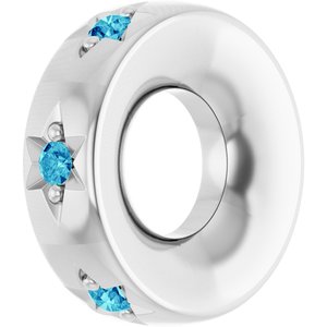 Platinum Natural Blue Zircon Stackable Family Space Charm/Pendant – image 2