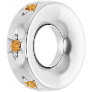 Platinum Natural Citrine Stackable Family Space Charm/Pendant – image 2