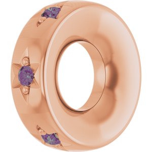 14K Rose Gold Lab-Grown Alexandrite Stackable Family Space Charm/Pendant – image 2
