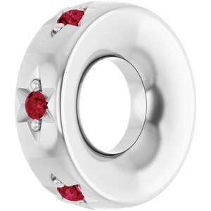 Platinum Lab-Grown Ruby Stackable Family Space Charm/Pendant – image 2