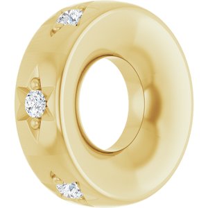 10K Yellow Gold 1/10 CTW Natural Diamond Stackable Family Space Charm/Pendant – image 2