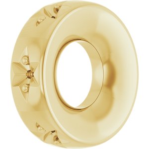 10K Yellow Gold 1.5 mm Round Stackable Family Space Charm/Pendant Mounting – image 4