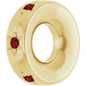 10K Yellow Gold Natural Mozambique Garnet Stackable Family Space Charm/Pendant – image 2