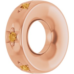 14K Rose Gold Natural Citrine Stackable Family Space Charm/Pendant – image 2