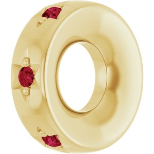 14K Yellow Gold Natural Ruby Stackable Family Space Charm/Pendant – image 2