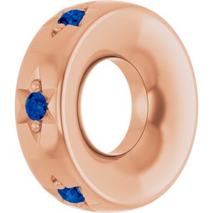 14K Rose Gold Natural Blue Sapphire Stackable Family Space Charm/Pendant – image 2