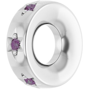 Sterling Silver Lab-Grown Alexandrite Stackable Family Space Charm/Pendant – image 2