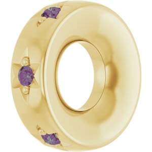 10K Yellow Gold Lab-Grown Alexandrite Stackable Family Space Charm/Pendant – image 2