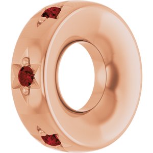 14K Rose Gold Natural Mozambique Garnet Stackable Family Space Charm/Pendant – image 2