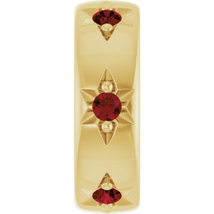 14K Yellow Gold Natural Mozambique Garnet Stackable Family Space Charm/Pendant