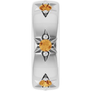 Platinum Natural Citrine Stackable Family Space Charm/Pendant