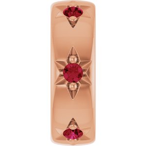 14K Rose Gold Lab-Grown Ruby Stackable Family Space Charm/Pendant