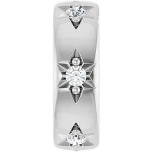 14K White Gold 1/10 CTW Natural Diamond Stackable Family Space Charm/Pendant
