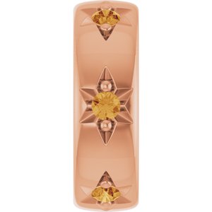 14K Rose Gold Natural Citrine Stackable Family Space Charm/Pendant