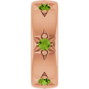 14K Rose Gold Natural Peridot Stackable Family Space Charm/Pendant