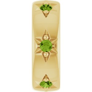 14K Yellow Gold Natural Peridot Stackable Family Space Charm/Pendant