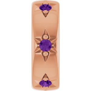 14K Rose Gold Natural Amethyst Stackable Family Space Charm/Pendant