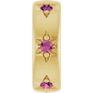 14K Yellow Gold Natural Pink Tourmaline Stackable Family Space Charm/Pendant