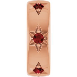 14K Rose Gold Natural Mozambique Garnet Stackable Family Space Charm/Pendant