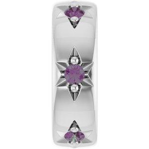 10K White Gold Lab-Grown Alexandrite Stackable Family Space Charm/Pendant