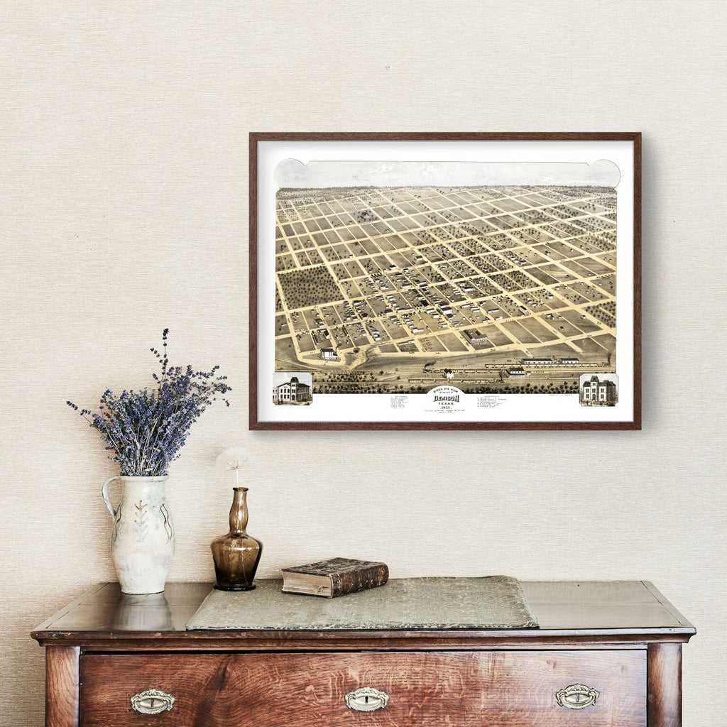 Vintage Map of Denison, Texas 1873