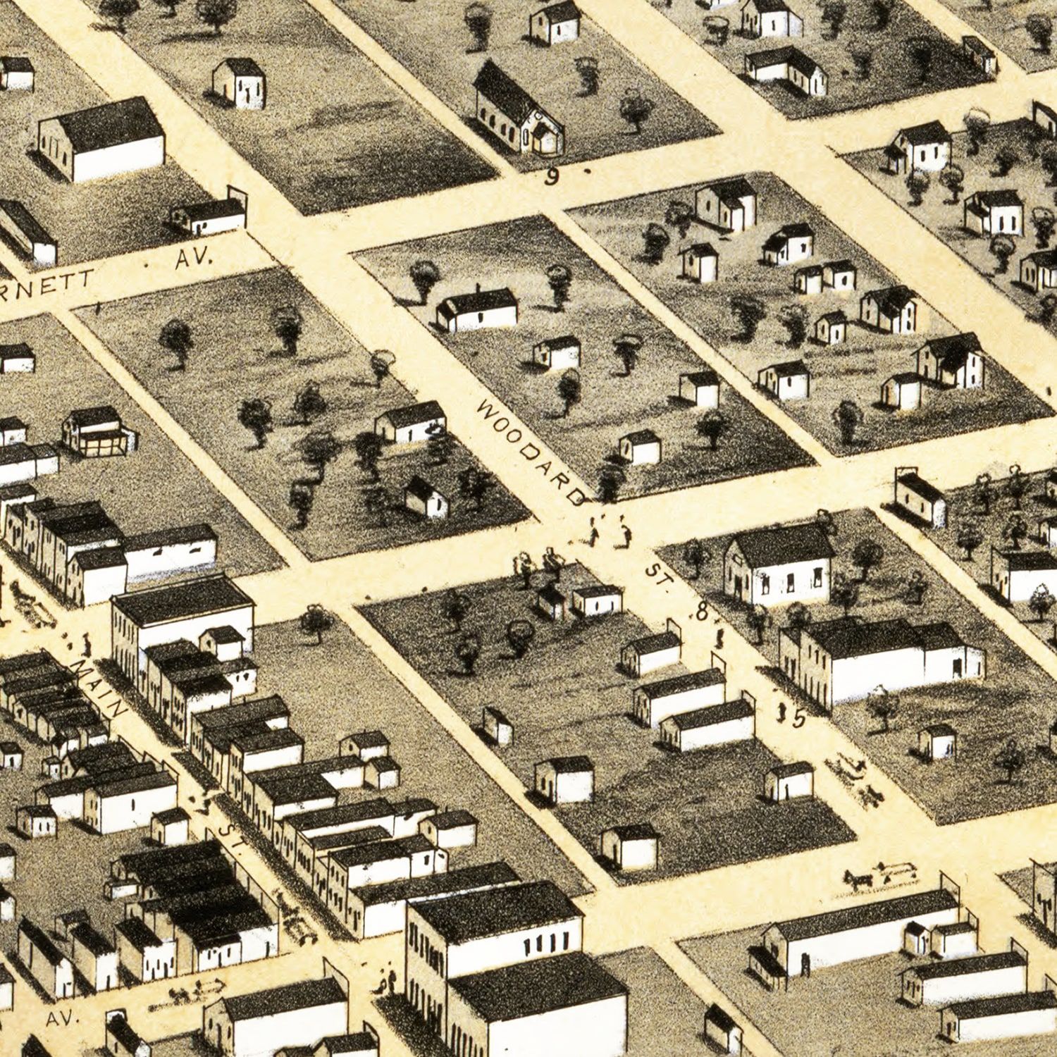 Vintage Map of Denison, Texas 1873