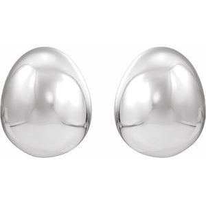 Electroform Puffed Ball Stud Earrings