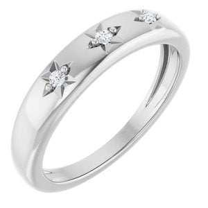 Sterling Silver Family Celestial Stackable Three-Stone Ring Mounting