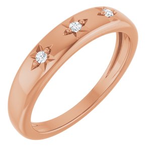 14K Rose Gold Family Celestial Stackable Three-Stone Ring Mounting