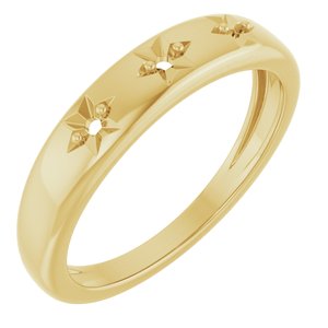 14K Yellow Gold Family Celestial Stackable Three-Stone Ring Mounting – image 2