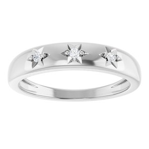 Sterling Silver Family Celestial Stackable Three-Stone Ring Mounting – image 5