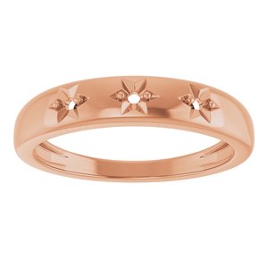 14K Rose Gold Family Celestial Stackable Three-Stone Ring Mounting – image 6