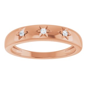 14K Rose Gold Family Celestial Stackable Three-Stone Ring Mounting – image 5