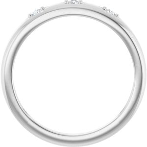 10K White Gold Family Celestial Stackable Three-Stone Ring Mounting – image 3