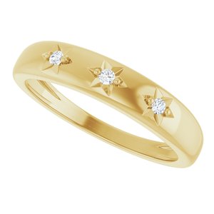 10K Yellow Gold Family Celestial Stackable Three-Stone Ring Mounting – image 8
