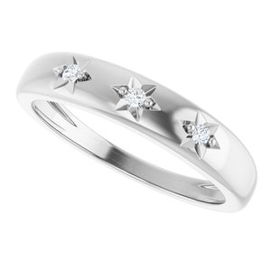 Sterling Silver Family Celestial Stackable Three-Stone Ring Mounting – image 8