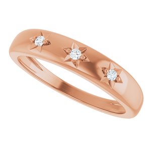 14K Rose Gold Family Celestial Stackable Three-Stone Ring Mounting – image 8