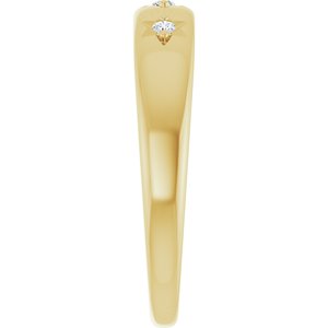 14K Yellow Gold Family Celestial Stackable Three-Stone Ring Mounting – image 7