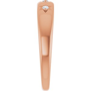 14K Rose Gold Family Celestial Stackable Three-Stone Ring Mounting – image 7