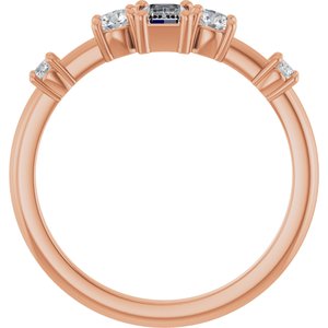 14K Rose Gold 5x3 mm Emerald 1/4 CTW Lab-Grown Diamond Semi-Set Ring – image 3