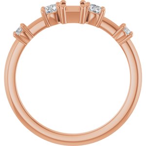 14K Rose Gold 5x3 mm Emerald 1/4 CTW Natural Diamond Semi-Set Ring – image 4