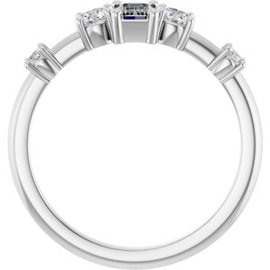 14K White Gold 5x3 mm Emerald 1/4 CTW Lab-Grown Diamond Semi-Set Ring – image 3