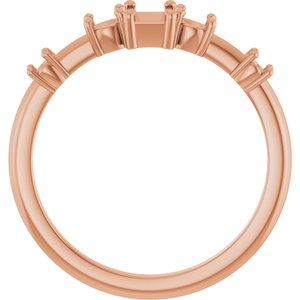 14K Rose Gold 5x3 mm Emerald Accented Ring Mounting – image 4