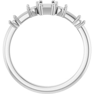 Platinum 5x3 mm Emerald Accented Ring Mounting – image 4