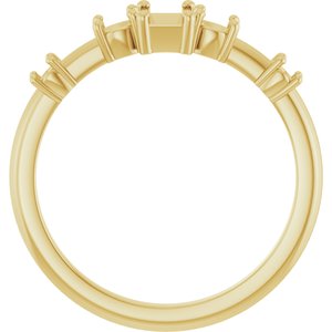 14K Yellow Gold 5x3 mm Emerald Accented Ring Mounting – image 4
