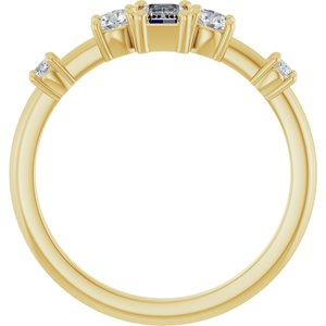 14K Yellow Gold 5x3 mm Emerald 1/4 CTW Natural Diamond Semi-Set Ring – image 3