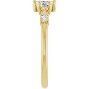 14K Yellow Gold 5x3 mm Emerald 1/4 CTW Lab-Grown Diamond Semi-Set Ring – image 7