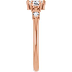 14K Rose Gold 5x3 mm Emerald 1/4 CTW Lab-Grown Diamond Semi-Set Ring – image 7