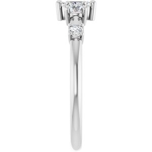 10K White Gold 5x3 mm Emerald Accented Ring Mounting – image 7