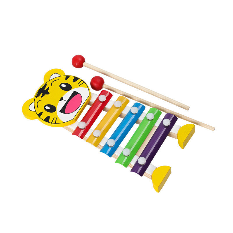 Wooden Rattle and Rainbow Blocks – Montessori Educational Toy for Babies